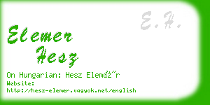 elemer hesz business card